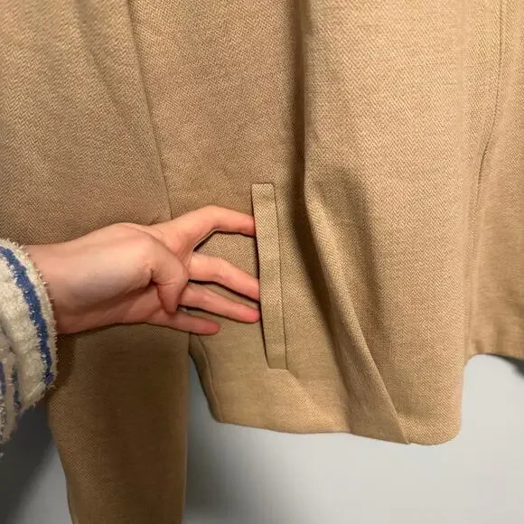 OGL Herringbone Textured Full Zip Jacket Tan NWT Size Large